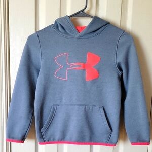 Under Armour Kids Gray Hoodie with Orange Logo